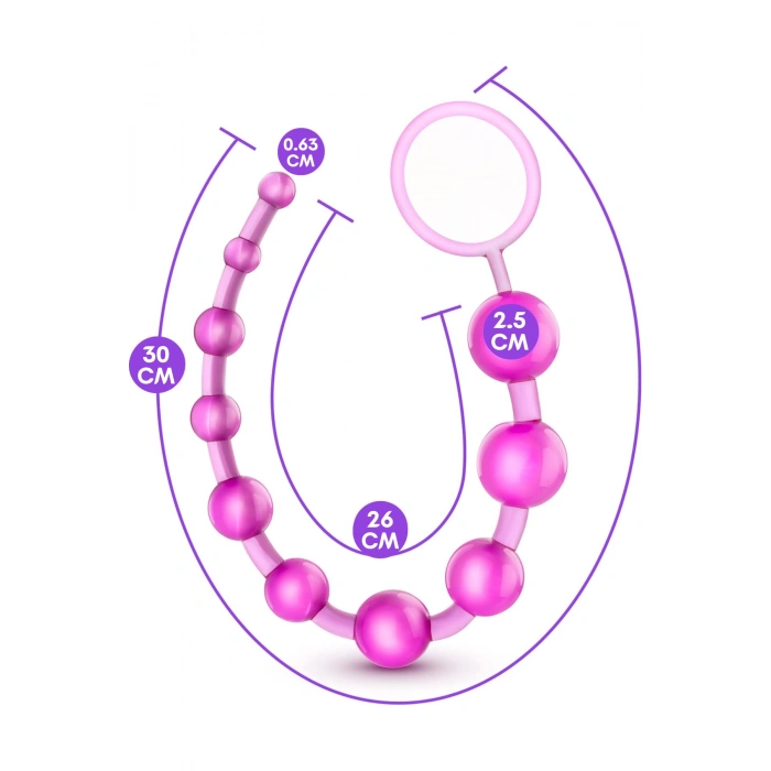 Anal Beads Pull Ring Tutma Halkalı Dereceli Toplar Silikon Pembe Anal Boncuk