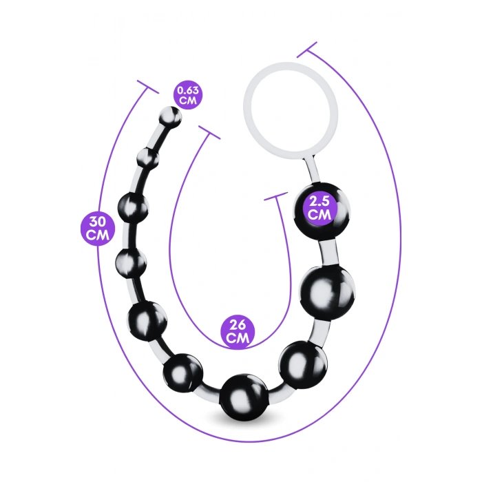 Anal Beads Pull Ring Tutma Halkalı Dereceli Toplar Silikon Siyah Anal Boncuk