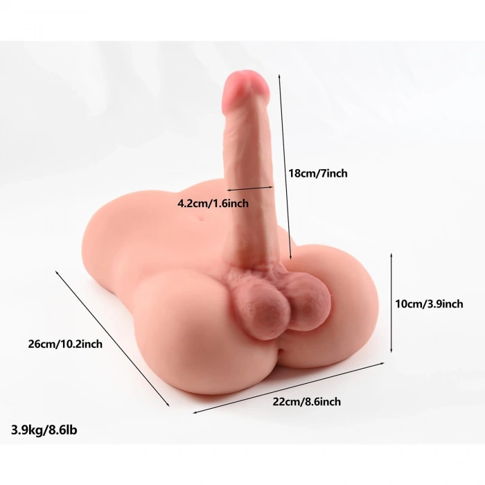 Anal Girişli 18 cm Penisli Realistik Kalça Yarım Vücut Erkek Manken 3.9 kg