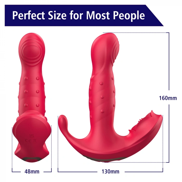 Betty Şarjlı Kayma ve Dalga Hareketli 3 in 1 Anal Vajina Klitoris Uyarıcı Vibratör