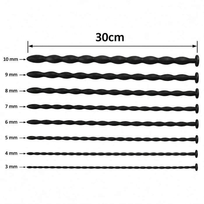 Boğumlu Silikon Penis Plug 30 cm