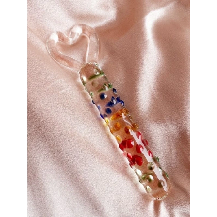 19cm Tırtıklı Yüzeyli Renli Anal ve Vajinal Dildo