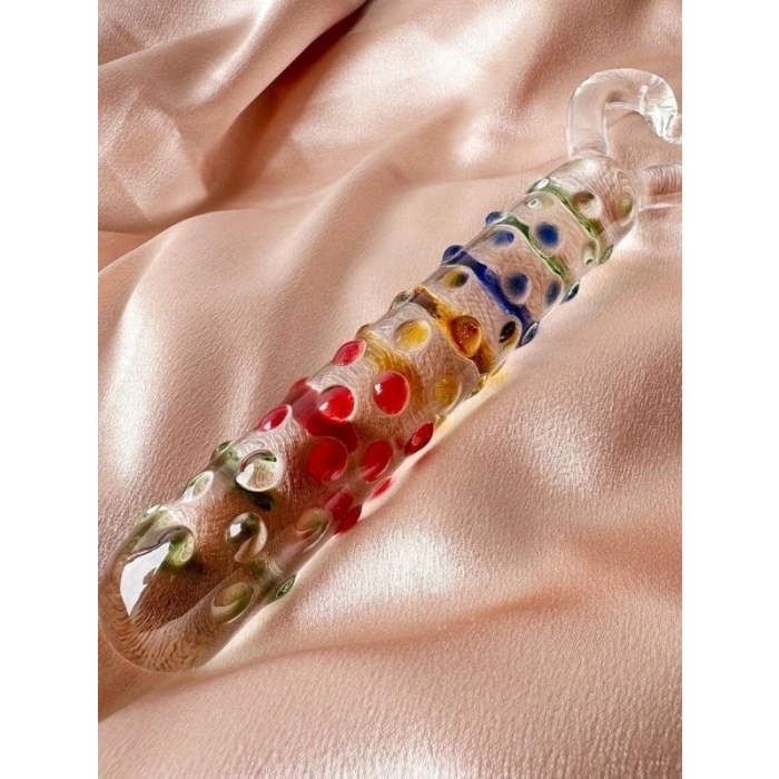 19cm Tırtıklı Yüzeyli Renli Anal ve Vajinal Dildo