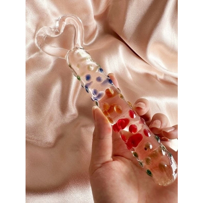 19cm Tırtıklı Yüzeyli Renli Anal ve Vajinal Dildo