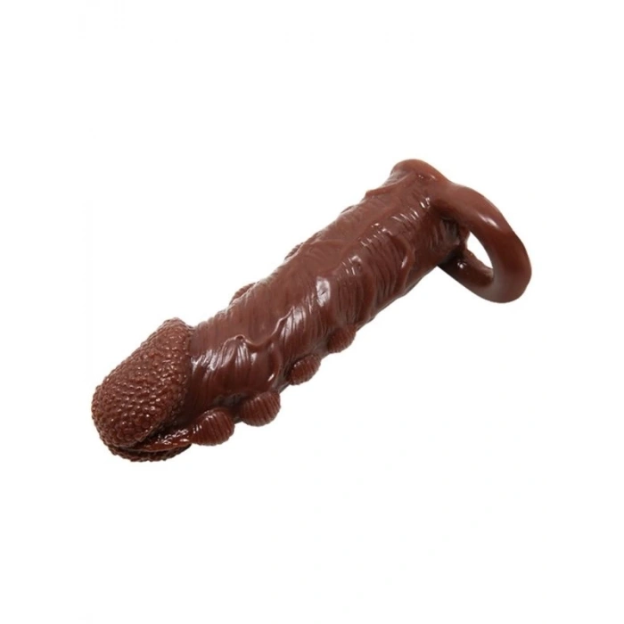 3 cm Uzatmalı Damarlı Penis Kılıfı Esmer