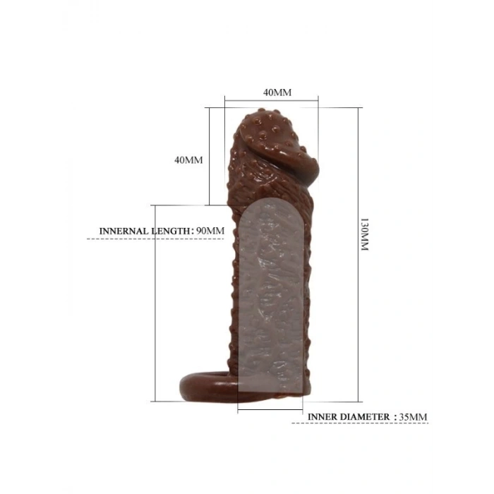 4 cm Uzatmalı Damarlı Penis Kılıfı Esmer