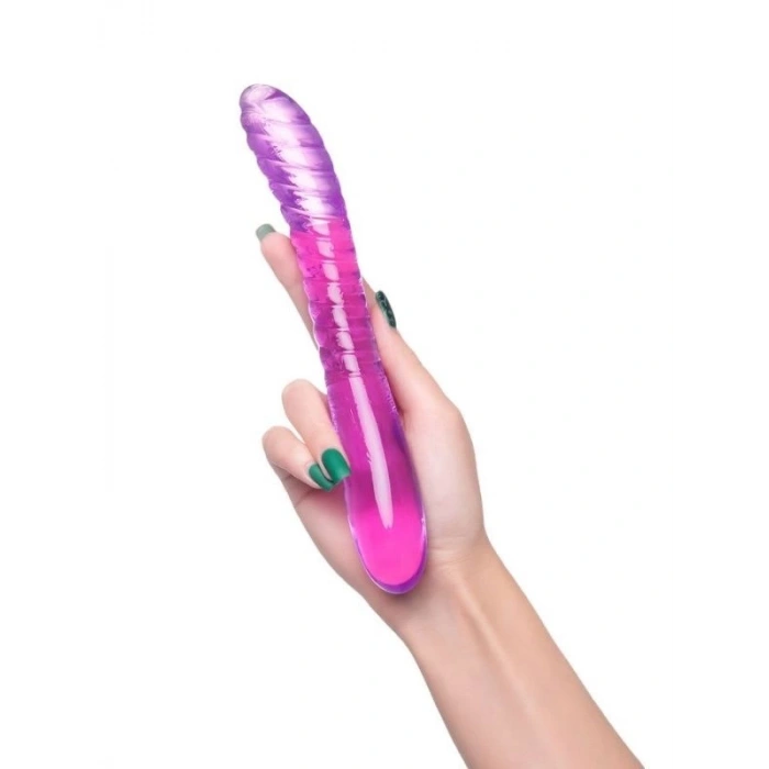CENSAN Çift Taraflı Jel Dildo Frica, TPE, mor, 23 cm