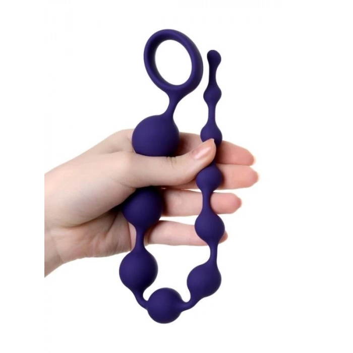 Grape anal Zinciri silikon mor 35 cm