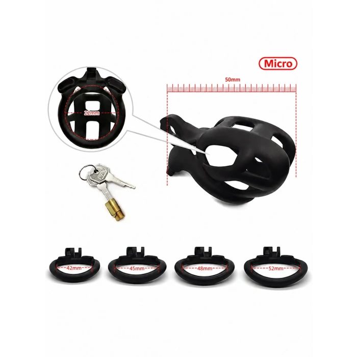 Cobra Penis Kafesi Male Chastity Cage 4 Halkali Nub Dar Penis Kilidi