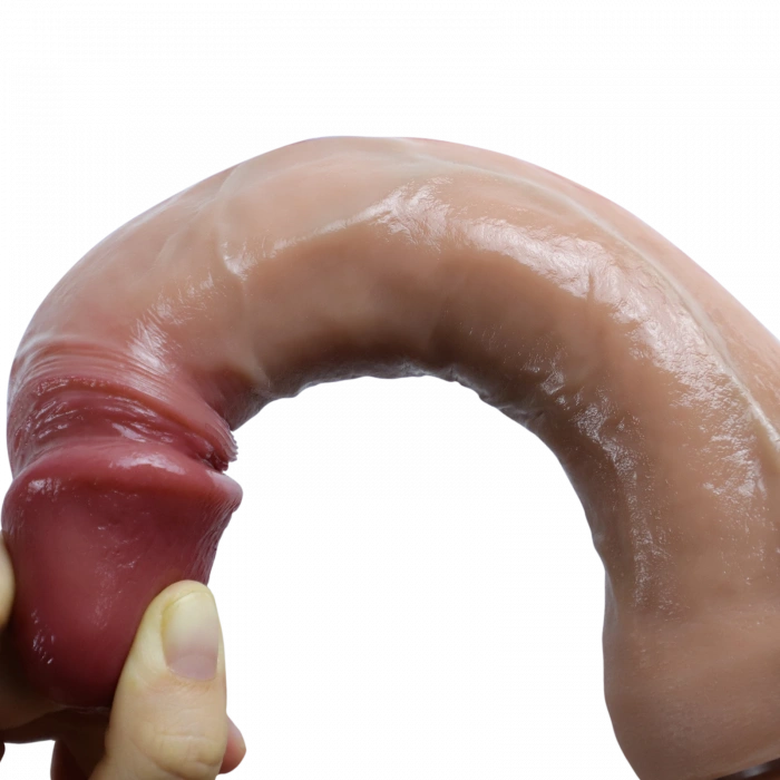 Cock Plus 21 cm Çift Katmanlı Ultra Yumuşak Realistik Vantuzlu Silikon Dildo