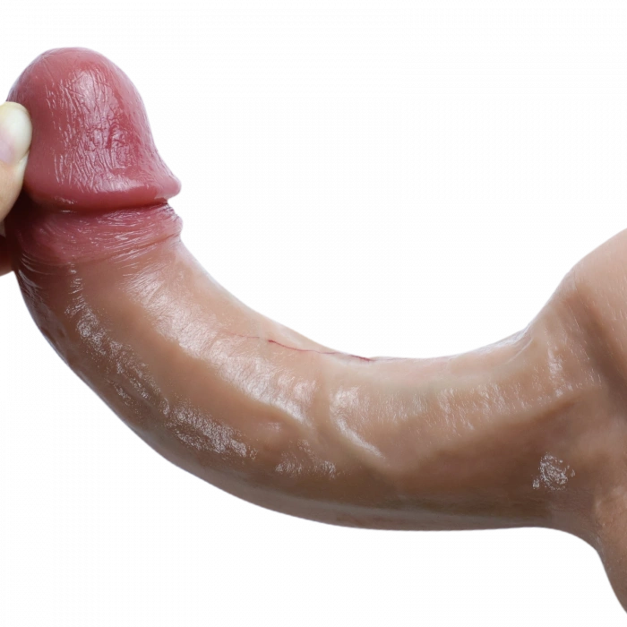 Cock Plus 21 cm Çift Katmanlı Ultra Yumuşak Realistik Vantuzlu Silikon Dildo