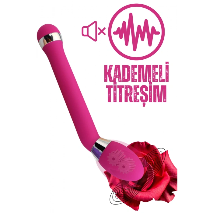 Eğik Yapıda Kademeli Güçlü Titreşimli Sessiz G Nokta Uyarıcı Anal Vibratör 19 CM