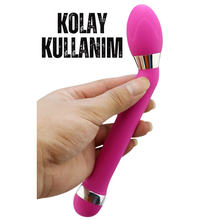 Eğik Yapıda Kademeli Güçlü Titreşimli Sessiz G Nokta Uyarıcı Anal Vibratör 19 CM