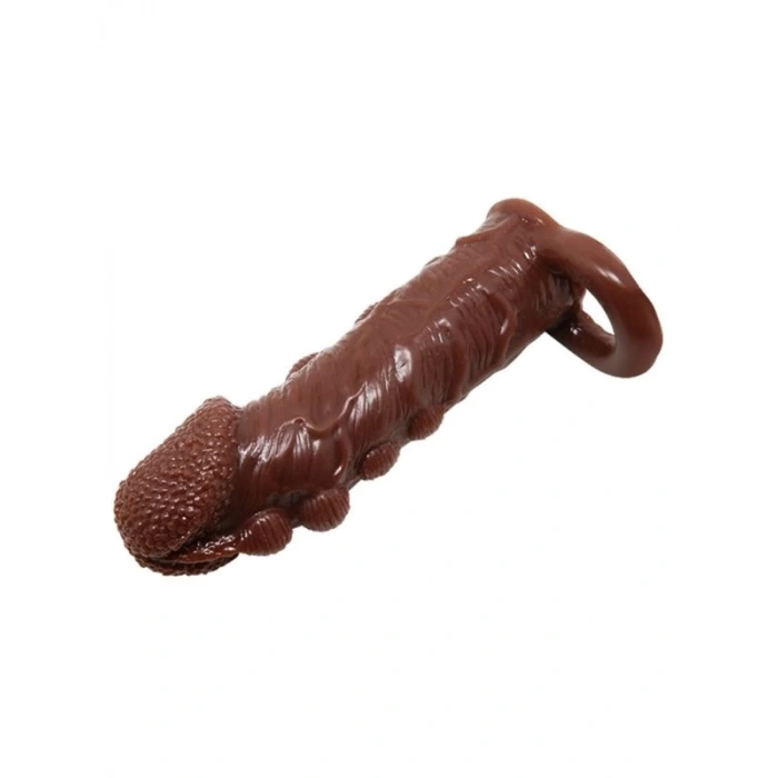 Eskişehir Erotik Shop 3 cm Uzatmalı Damarlı Penis Kılıfı Esmer