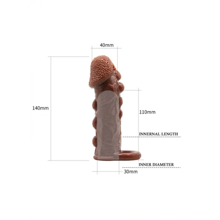 Eskişehir Erotik Shop 3 cm Uzatmalı Damarlı Penis Kılıfı Esmer
