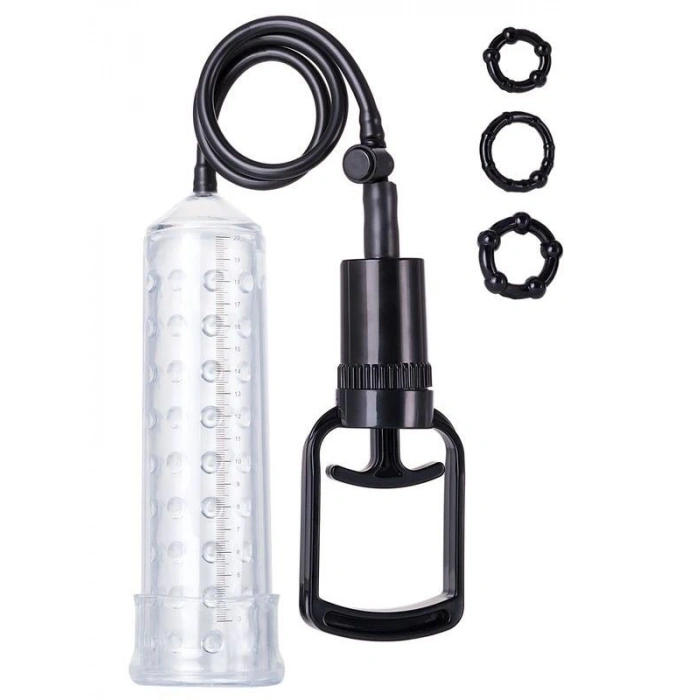 Eskişehir Erotik Shop 3 halkalı penis pompası TPE transparan 23,5 cm