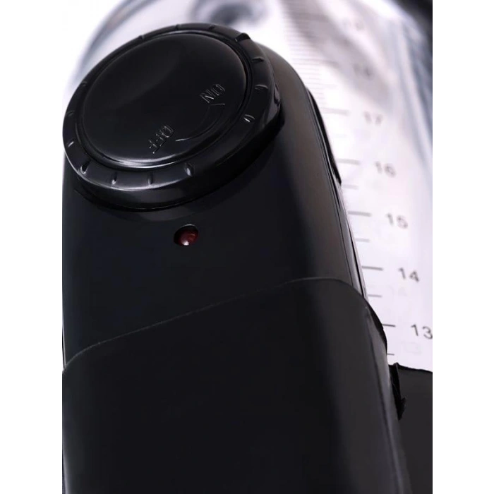 Eskişehir Erotik Shop 3 halkalı Titreşimli penis pompası PVC Siyah 22,8 cm