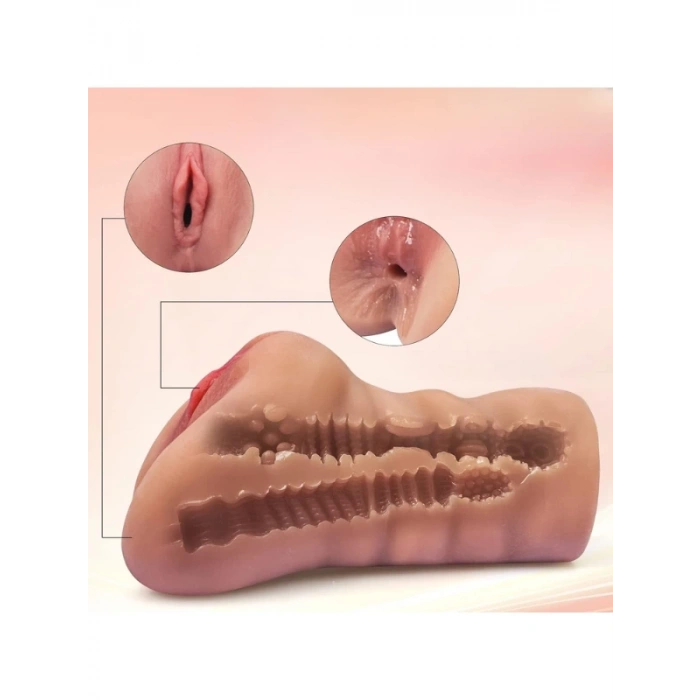 Eskişehir Erotik Shop 600GR Realistik Çift Girişli Melez Mastürbatör