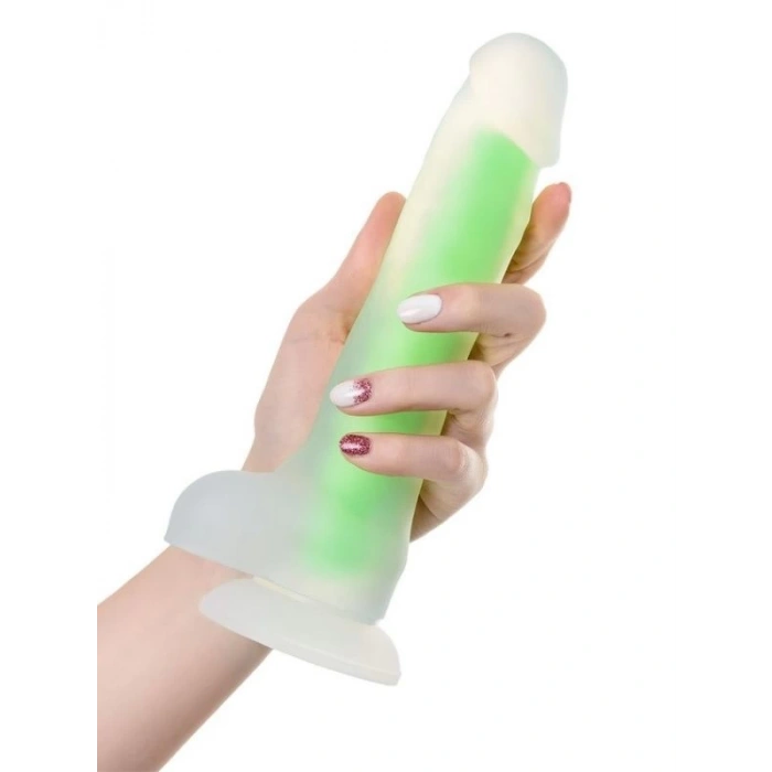 Eskişehir Erotik Shop Beyond Clark Glow Gece Parlayan Yeşil Dildo Silikon Şeffaf 22 cm
