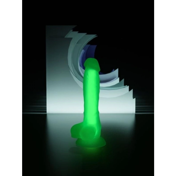 Eskişehir Erotik Shop Beyond Clark Glow Gece Parlayan Yeşil Dildo Silikon Şeffaf 22 cm