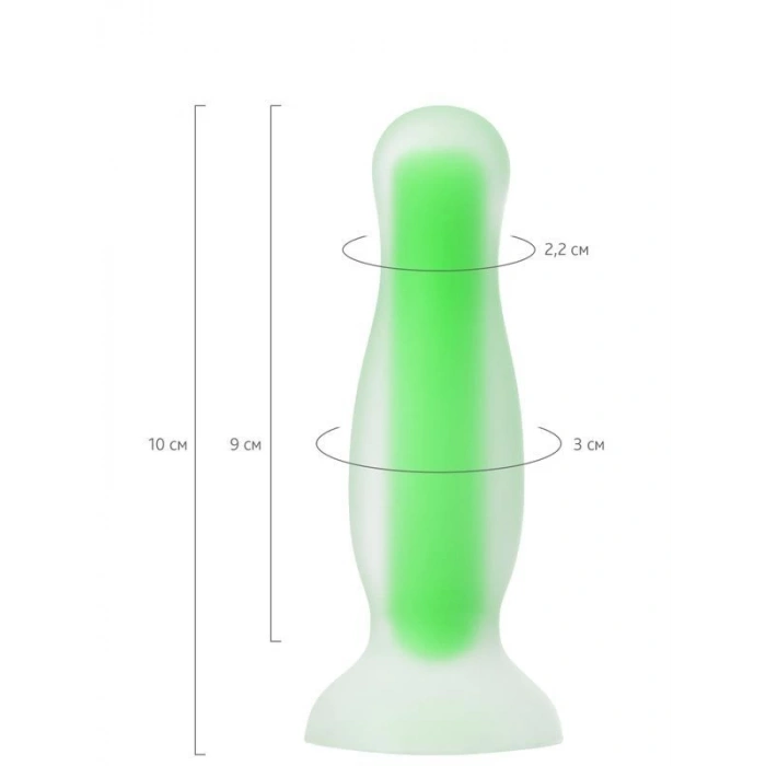 Eskişehir Erotik Shop Beyond Victor Glow Karanlıkta Parlayan Anal Plug Silikon Şeffaf 10 cm