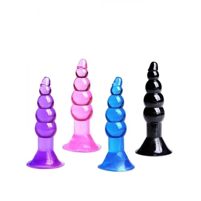 Eskişehir Erotik Shop Boğumlu Anal Plug Karışık Renklerde 11 cm