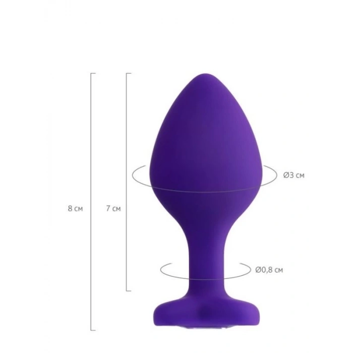 Eskişehir Erotik Shop Diamond Heart Anal Plug Mor 8 cm