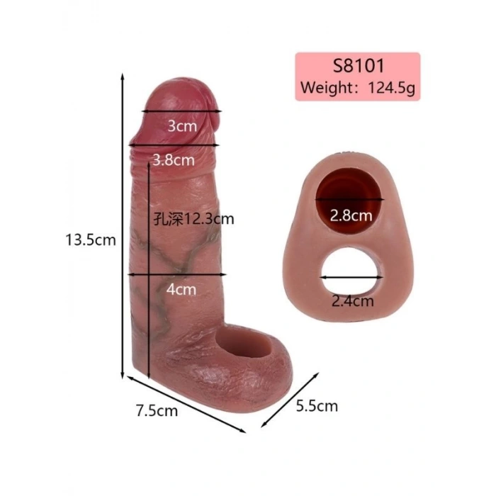 Eskişehir Erotik Shop Dolgulu Testis Geçmeli Penis Kılıfı Model no: S8101