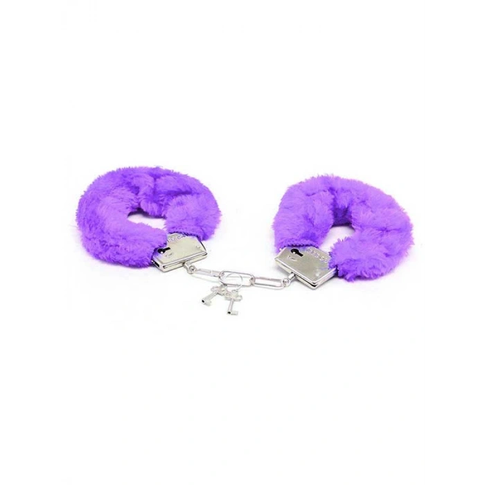 Eskişehir Erotik Shop Fetiş Fantezi Mor Peluşlu Metal Kelepçe