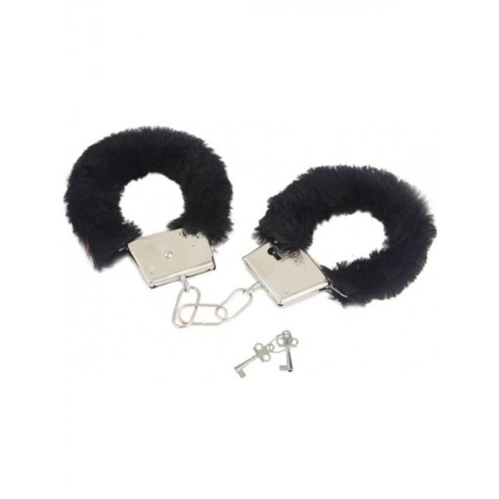 Eskişehir Erotik Shop Fetiş Fantezi Siyah Peluşlu Metal Kelepçe