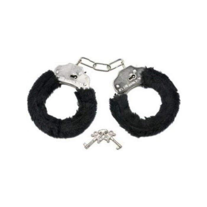 Eskişehir Erotik Shop Fetiş Fantezi Siyah Peluşlu Metal Kelepçe