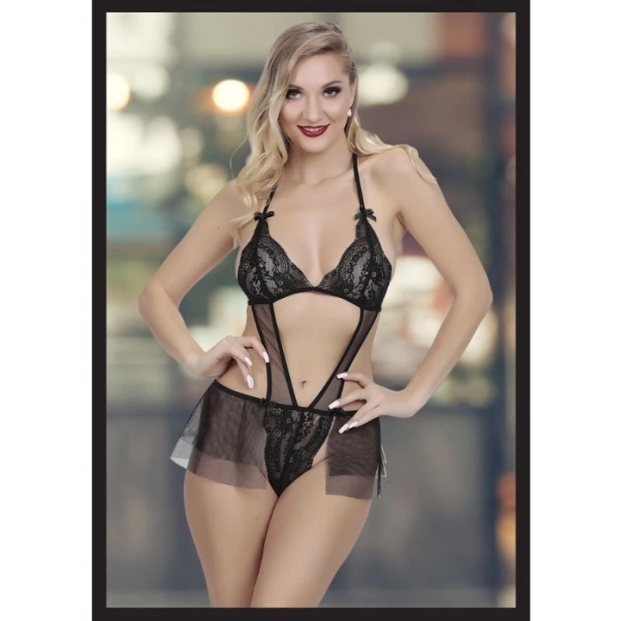 Eskişehir Erotik Shop Kadın Siyah Seksi Fantezi Özel Tasarım Etekli Fantezi Babydoll