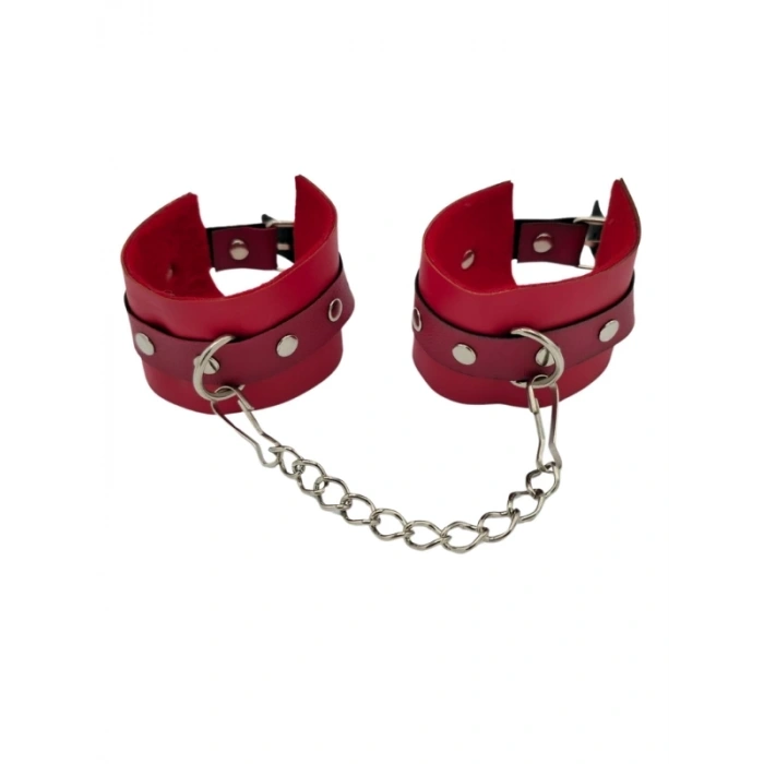 Eskişehir Erotik Shop Kırmızı Deri El Kelepçesi