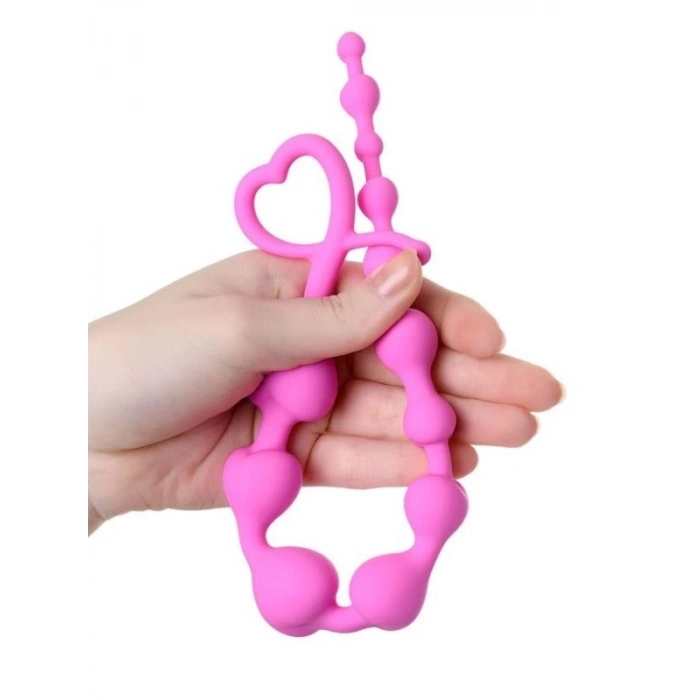 Eskişehir Erotik Shop Long Sweety anal Zinciri silikon pembe 34 cm  2,7 cm
