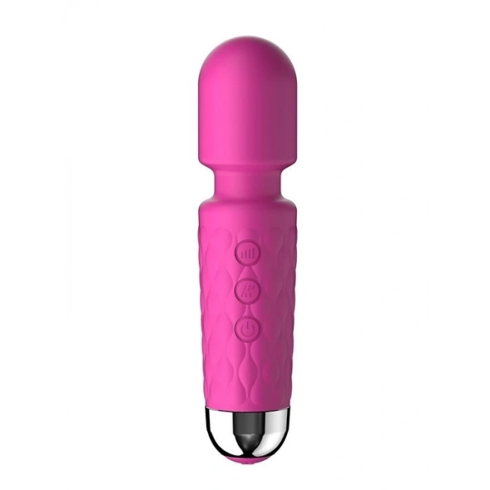 Bükülebilir Başlıklı Wand Massager Şarjlı Vibratör - Pembe