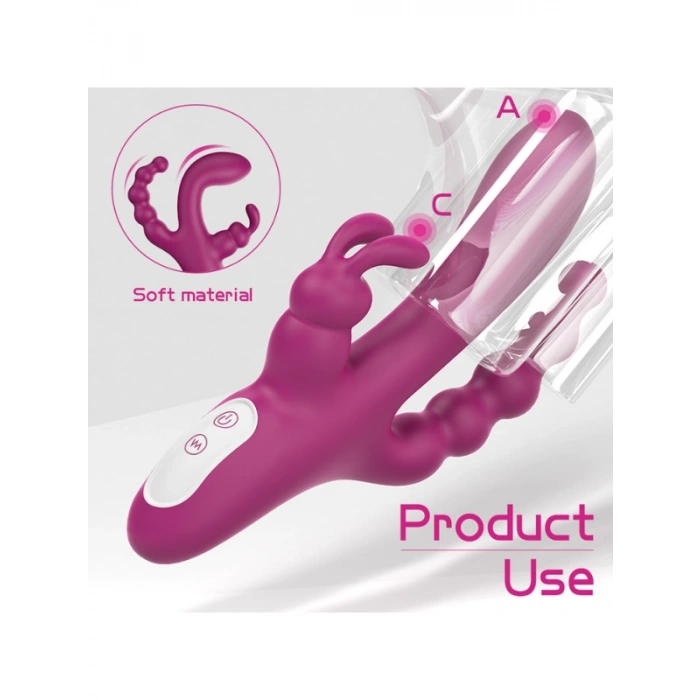 Eskişehir Erotik Shop S-Hande 3ü 1 Arada Tavşan Vibratör – Mor
