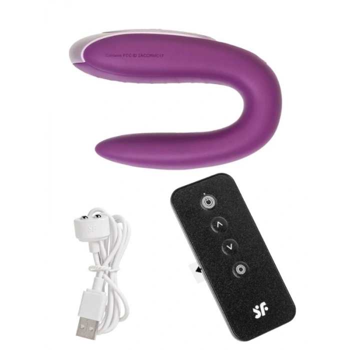 Eskişehir Erotik Shop Satisfyer Double Fun Telefon Kontrollü ve Uzaktan Kumandalı Violet Vibratör