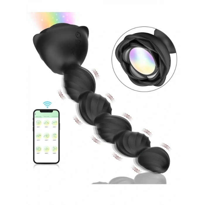 Telefon Kontrollü Haley Rose Pulled Beads Anal Plug