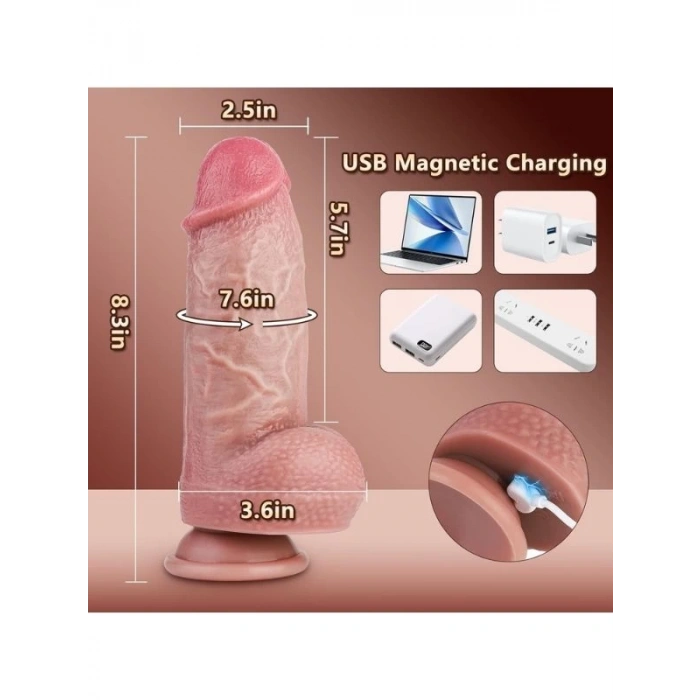 Eskişehir Erotik Shop Thrusting Huge Thick Dildo Vibratör 21 Cm