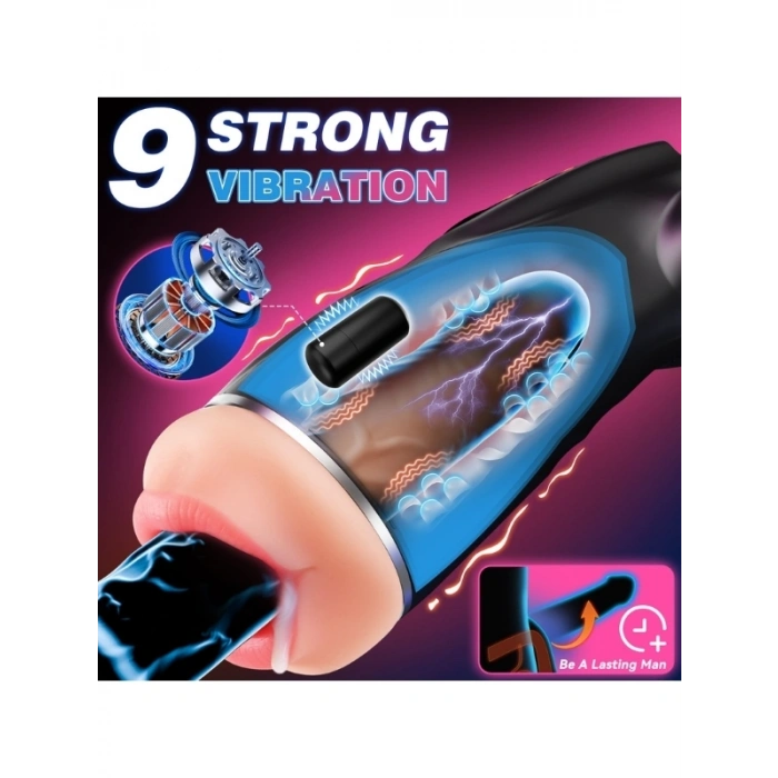 Uoffile Otomatik Erkek Mastürbatörü – 3 Kılıf, 9 Emiş + 9 Titreşim Modu, Şeffaf Gövde