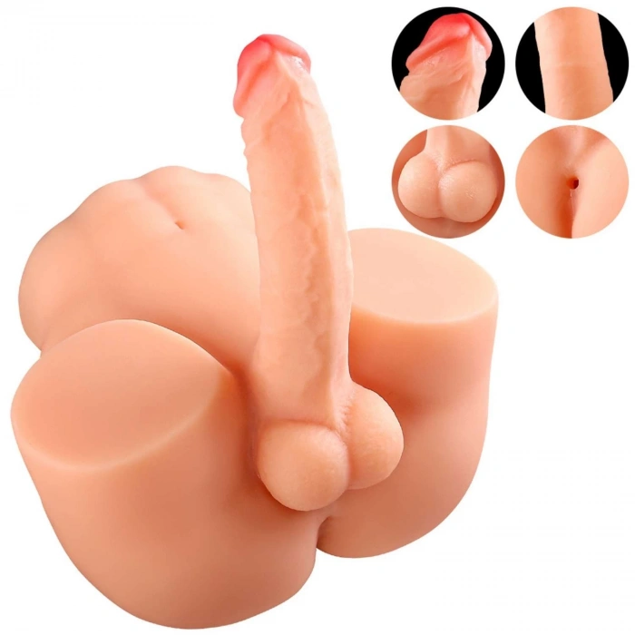 Felix - Anal Girişli 17 CM Penisli Realistik Kalça Isıtmalı Titreşimli Yarım Vücut Erkek Manken 4 KG