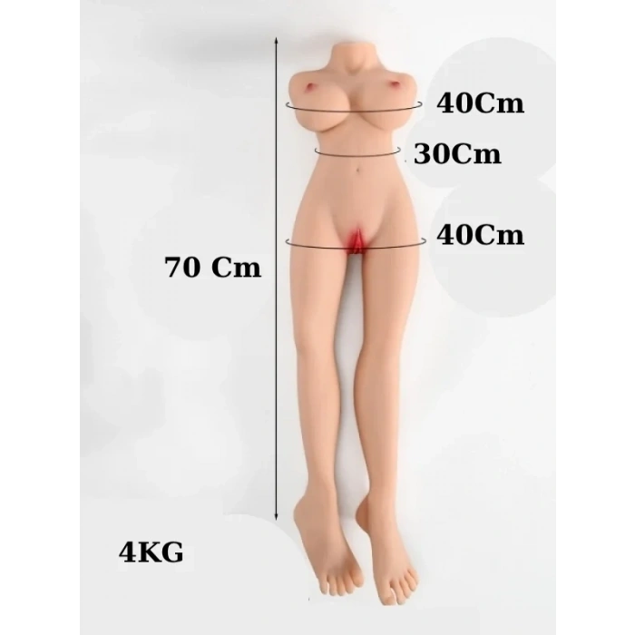 Gerçekçi 4 Kg Yarım Vücut Mastürbatörü – Premium TPE Tam Boy Manken