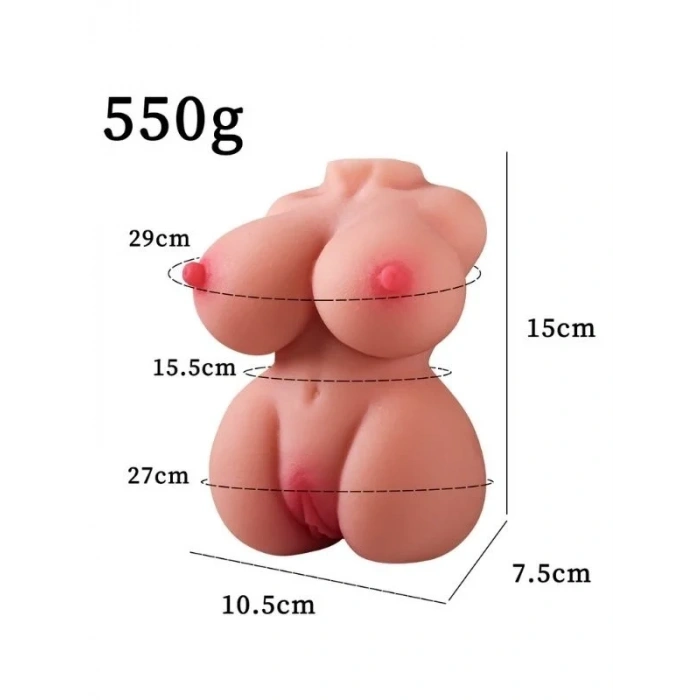 Gerçekçi Göğüslü Yarım Vücut Vajina Mastürbatörü – Yumuşak TPE Torso
