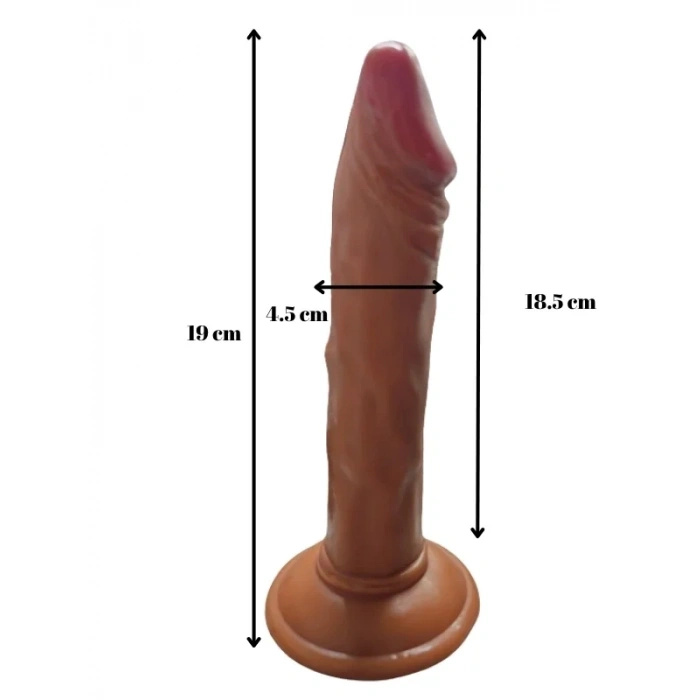 Gerçekçi Testissiz Siyah Dildo 21 cm