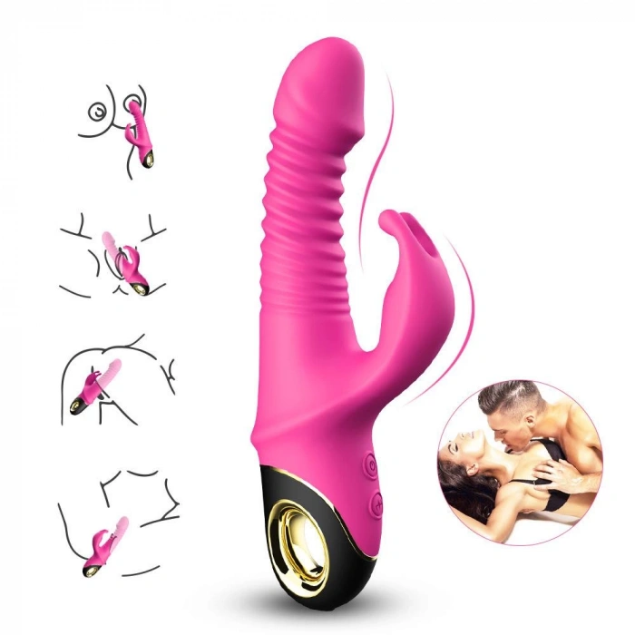 Hareketli Rabbit Silikon Vibratör