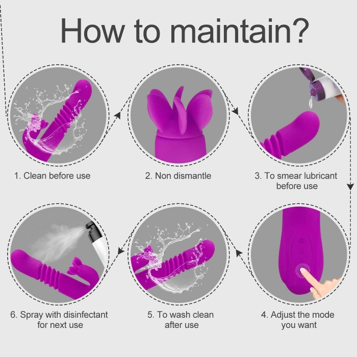 Isıtmalı Çift Motorlu Hareketli Rabbit Vibratör – Mor