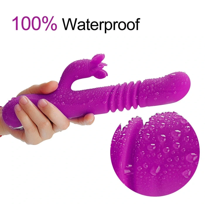 Isıtmalı Çift Motorlu Hareketli Rabbit Vibratör – Mor