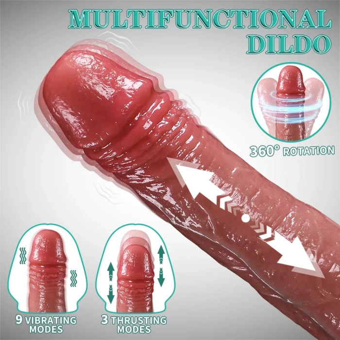Louis - Isıtmalı İleri Geri Hareketli ve Rotasyonlu Gerçekçi Damarlı Yapay Penis Vibrator