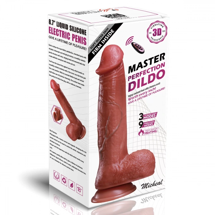 Micheal - Isıtmalı İleri Geri Hareketli ve Rotasyonlu Gerçekçi Damarlı Yapay Penis Vibrator
