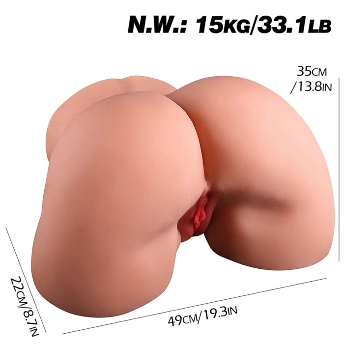 Nikita - Realistik Anal Vajinal 2 in 1 Mega Boy Titreşimli Isıtmalı Suni Kalça Vajina 15 KG